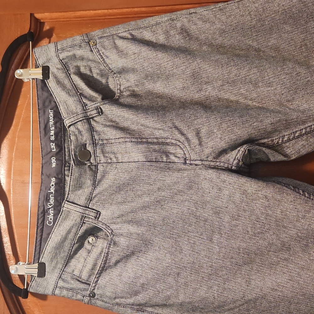 Calvin Klein Jeans Slim Straight W30 L32 Grey - Picture 3 of 15
